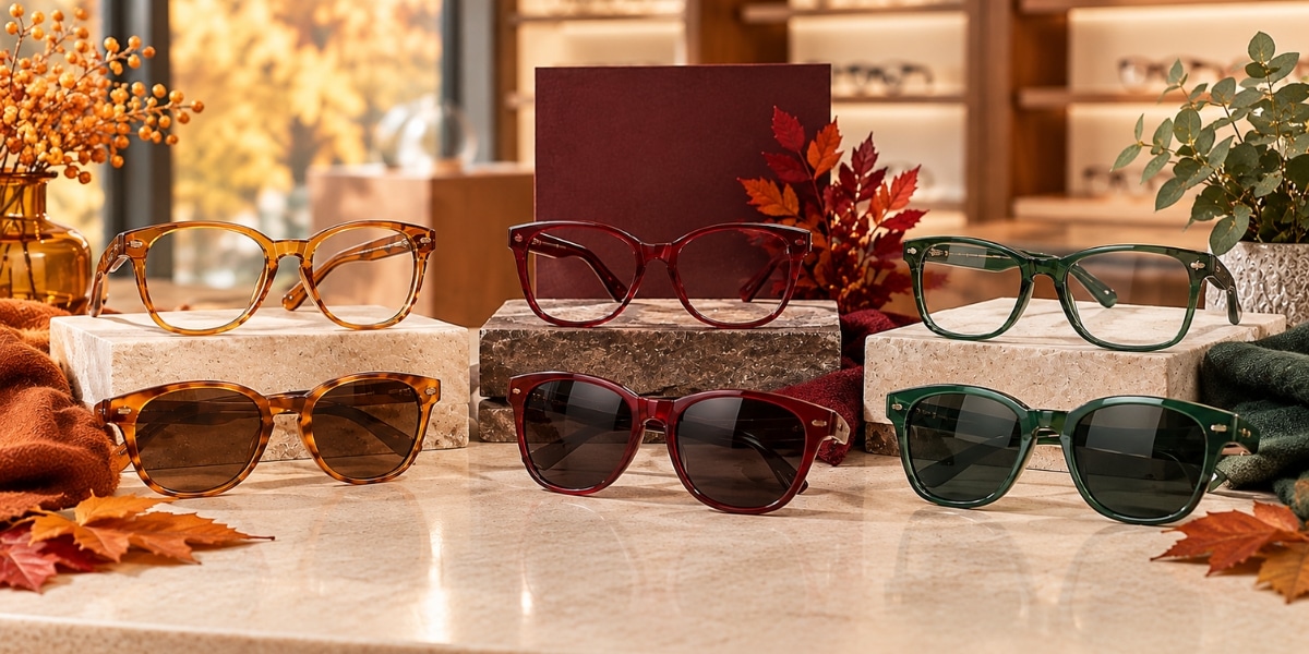 Autumn Color Palettes: Sourcing Warm Amber, Deep Burgundy, and Forest Green Closeout Eyewear